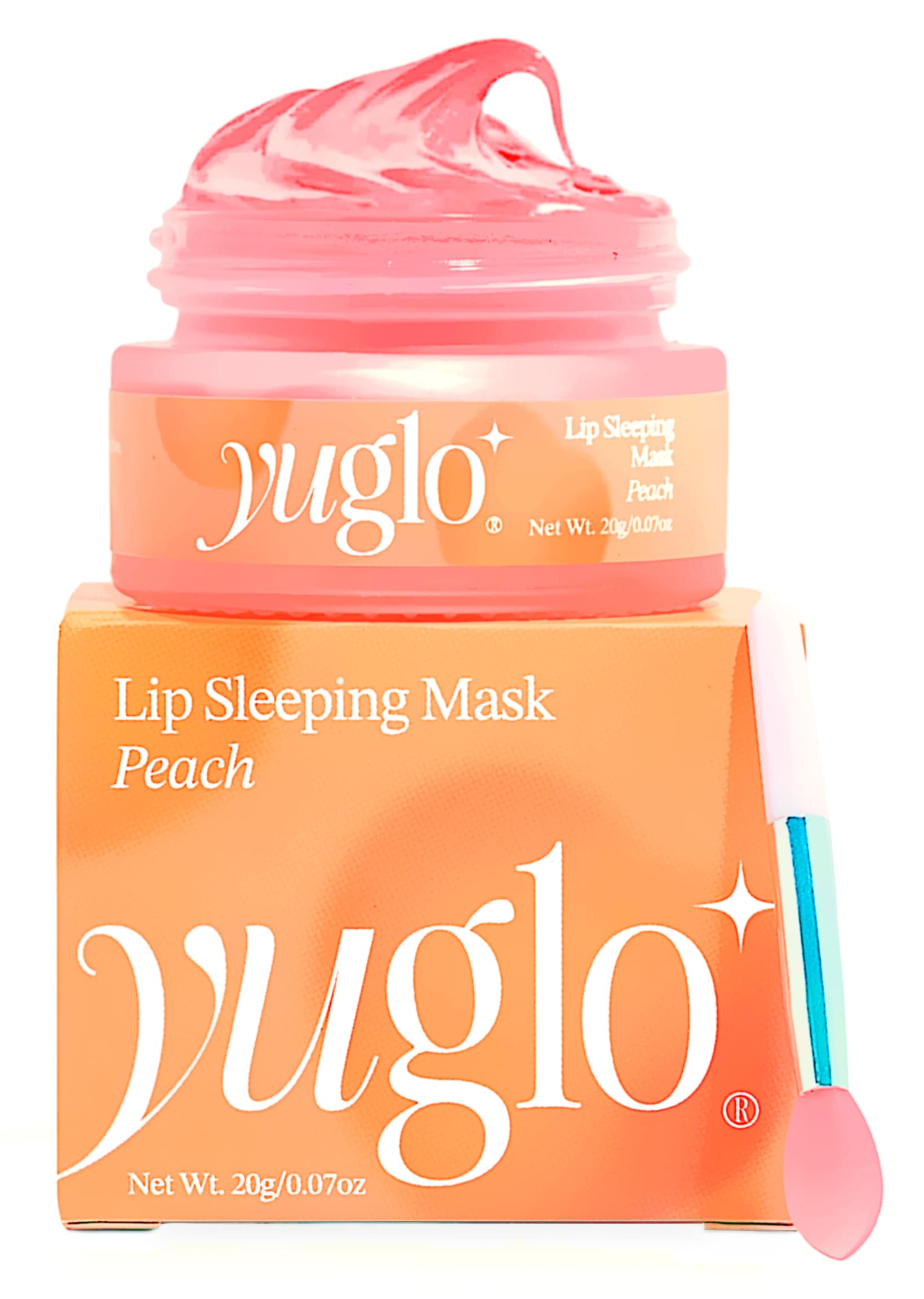 YUGLO Lip Sleeping Mask | Peach Flavor | Hydrating & Soothing Lip Treatment for Dry, Chapped Lips | Plumps & Moisturizes | Overnight Lip Repair