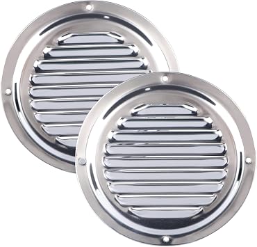 Stainless Steel Round Louvered Vent, XK Marine 2 Pack Marine Boat Caravan Vent