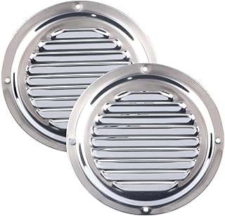 Stainless Steel Round Louvered Vent, XK Marine 2 Pack Marine Boat Caravan Vent