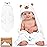 KeaBabies Hooded Baby Towel for Newborn - Viscose Derived from Bamboo Large Baby Bath Towels with Hood for Boys, Girls, Toddler, Extra Absorbent & Soft Newborn Bath Essentials (Grizzly, Petite)