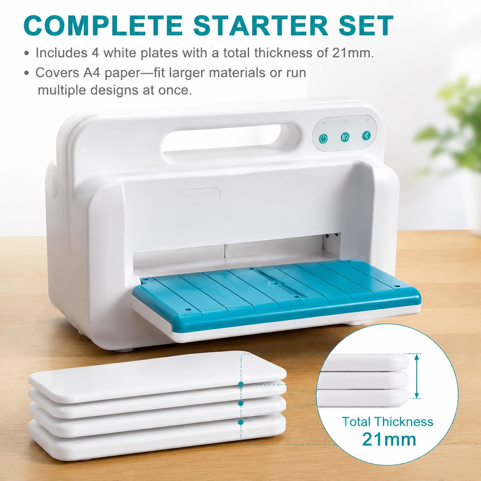 Macchina elettrica per goffratura e taglio carta A4 per creazione biglietti | Taglierina automatica per carta, 4 piastre, per lavori creativi fai da te, creazione di biglietti, scrapbooking, journaling