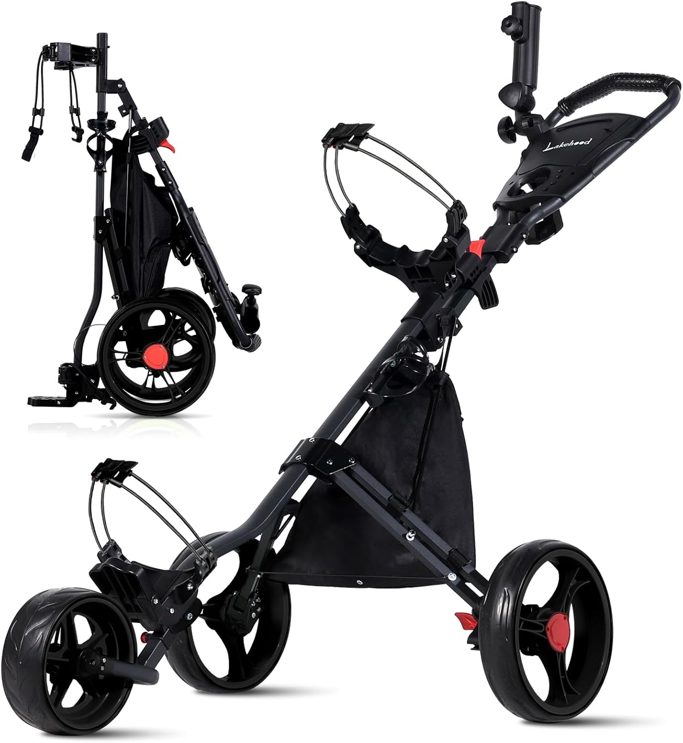 Lakehood 3 Wheel Golf Push Cart