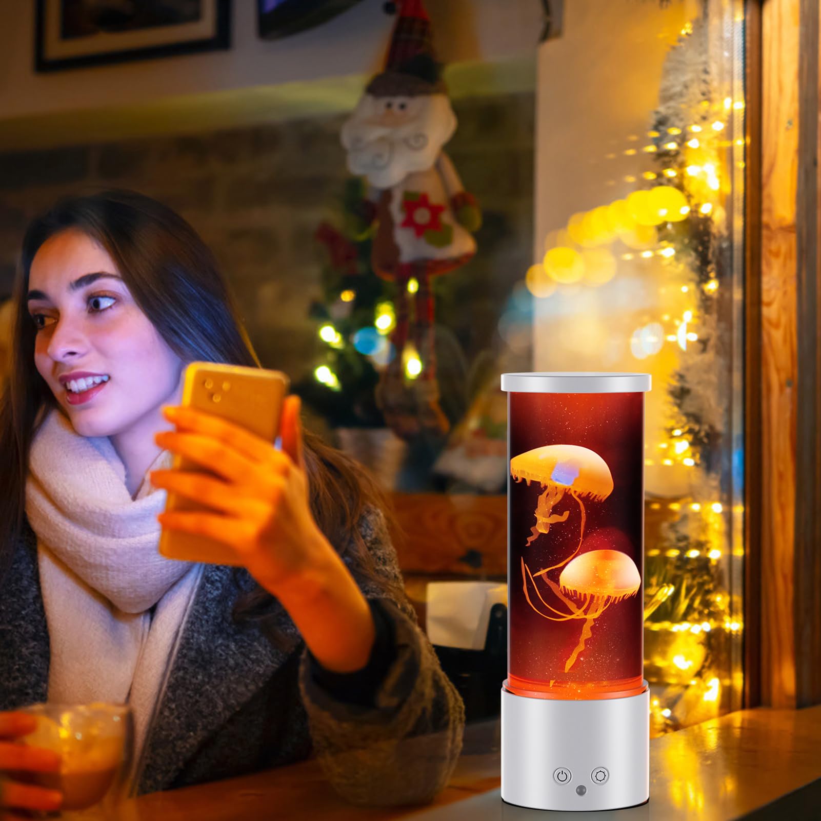 Quallenlampe, LED Quallen Lampe 17 Farben 4 Lichtmodi, Quallen Aquarium Quallenlampen mit Fernsteuerung für Kinder, 3-Helligkeit Stimmungslicht für Entspannung Schlafzimmerdekoration,Weiß