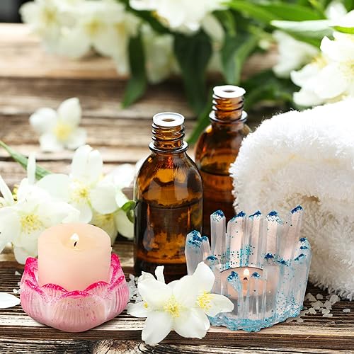 Miniatura 2 de Patelai Molde de 3 formas de resina para candelabros de flor de loto, moldes de silicona de fundición de epoxi para caja de joyería DIY, contenedor