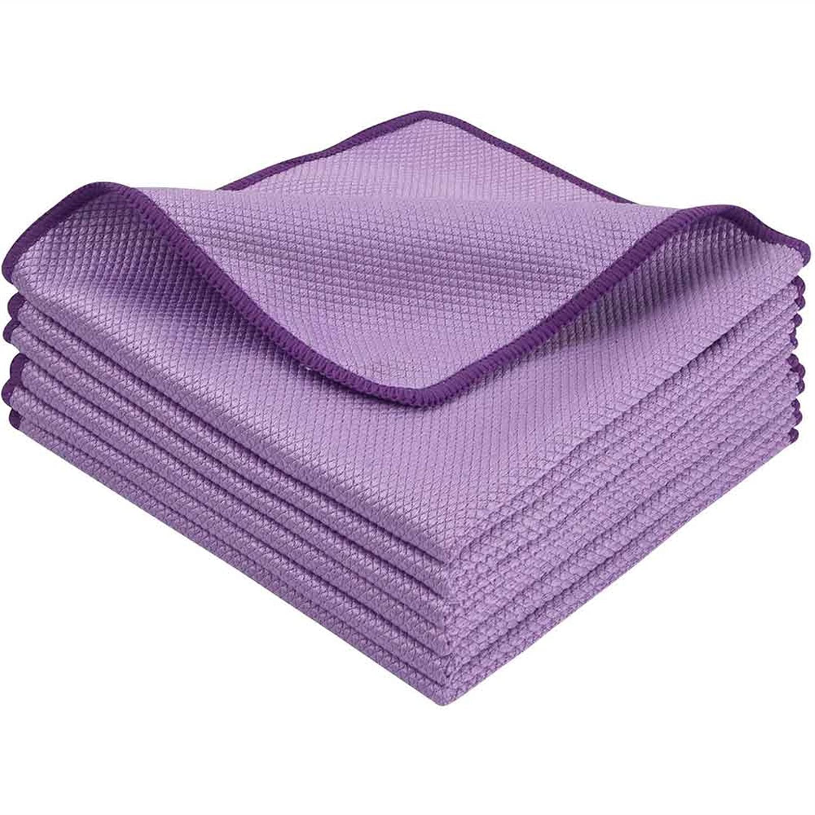 Asciugamano in acciaio inox di pulizia di lucidatura in microfibra in microfibra (Color : Purple, Specification : 10 pieces)