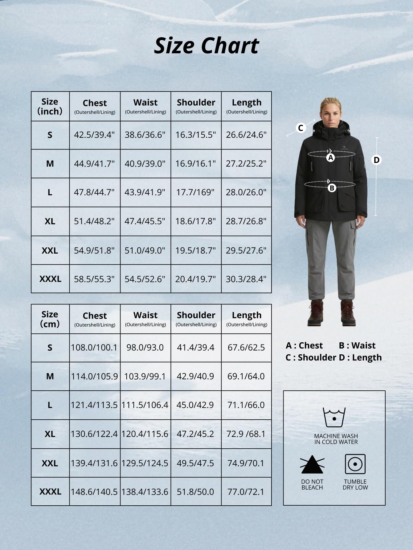 CAMEL CROWN Giacca da sci impermeabile 3 in 1 da donna, giacca a vento invernale in pile interno per pioggia, neve, escursioni all'aperto