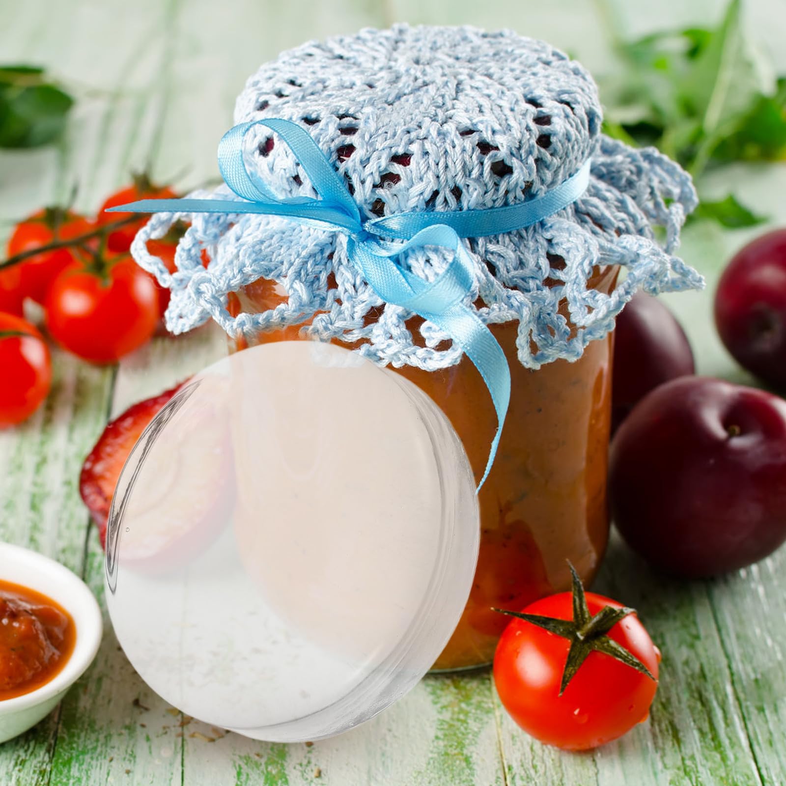 Gärgewichte und Einmachglas Anwendung aus Glas 2 Stück zum Gewicht Fermentieren zur Sauerteigfermentation Leichtes Klares Fermentiergewicht für Weithalsgläser