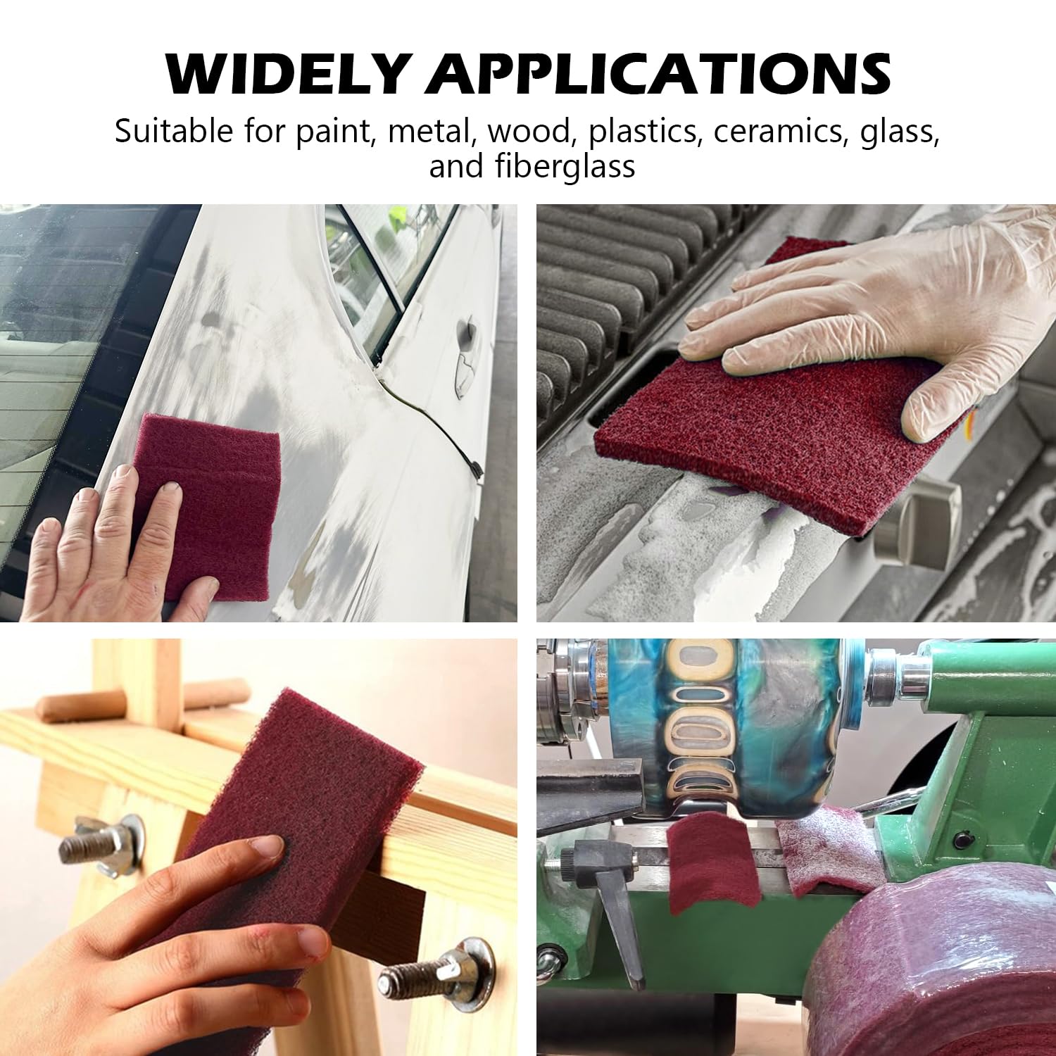 Maroon General Purpose Scuff Pads, Scuffing, Scouring Pad, Sanding, Paint Primer Prep Scratch - Surface Preparation Pad Car Auto Body Woodworking 7447-Premium, 5 Inches * 30 Feet