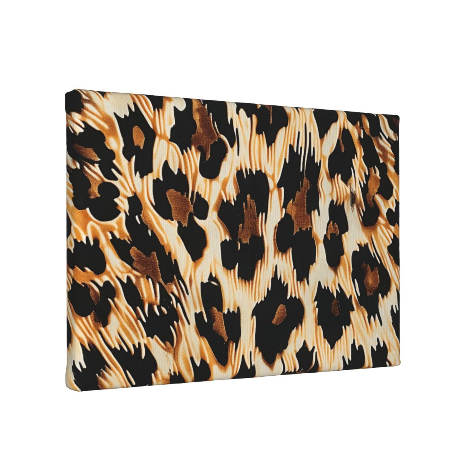 YKLJG Leopard Print Printed Wall Art Canvas Painting 30x20 CM Wooden Framed Picture Painting Artwork Prints for Bedroom Kitchen Home Office Decor