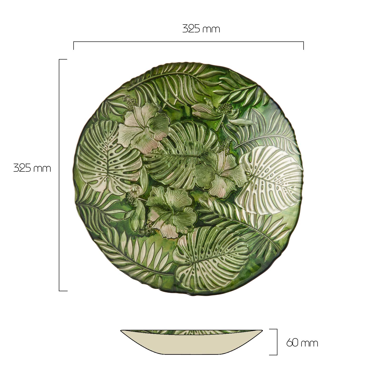Bol Décoratif Fusion Noir Et Or Anton Studio - Diamètre 32 Cm, Verre Texturé, Pour Centre De Table, Décoration
