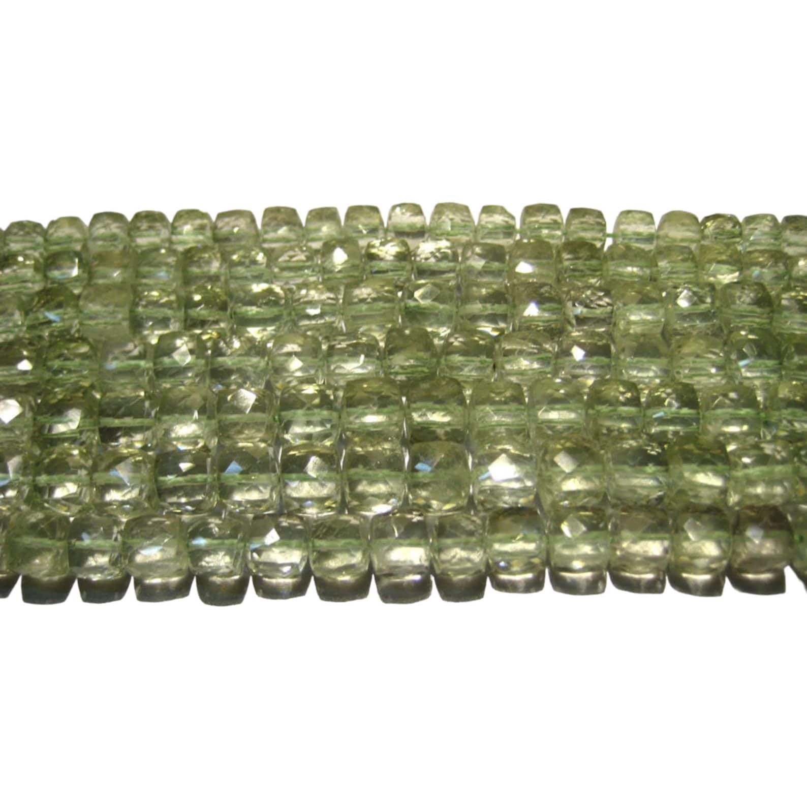 Cubes d'améthyste verte de 7 mm pour fabriquer vos propres bracelets en perles facettées