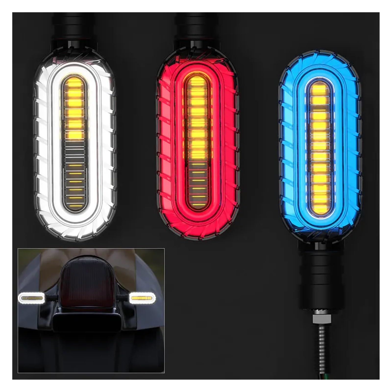 Intermitentes LED para Motocicleta con Relé LED Integrado, Intermitentes Freno Motocicleta, Intermitentes Universales M10, Resistentes Al Agua señal luz traseras