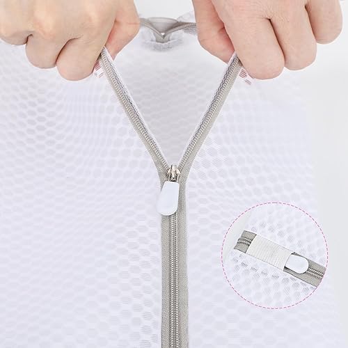 Miniatura 3 de Juego de 4 bolsas de malla para lavandería, bolsas de lencería de 12 x 16 pulgadas para lavandería (4)