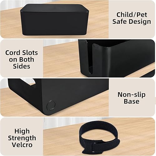 Miniatura 5 de YaeCCC Organizador de cables, organizador de cables, tiras de alimentación Hider para escritorio, TV, computadora, concentrador USB, cables (juego