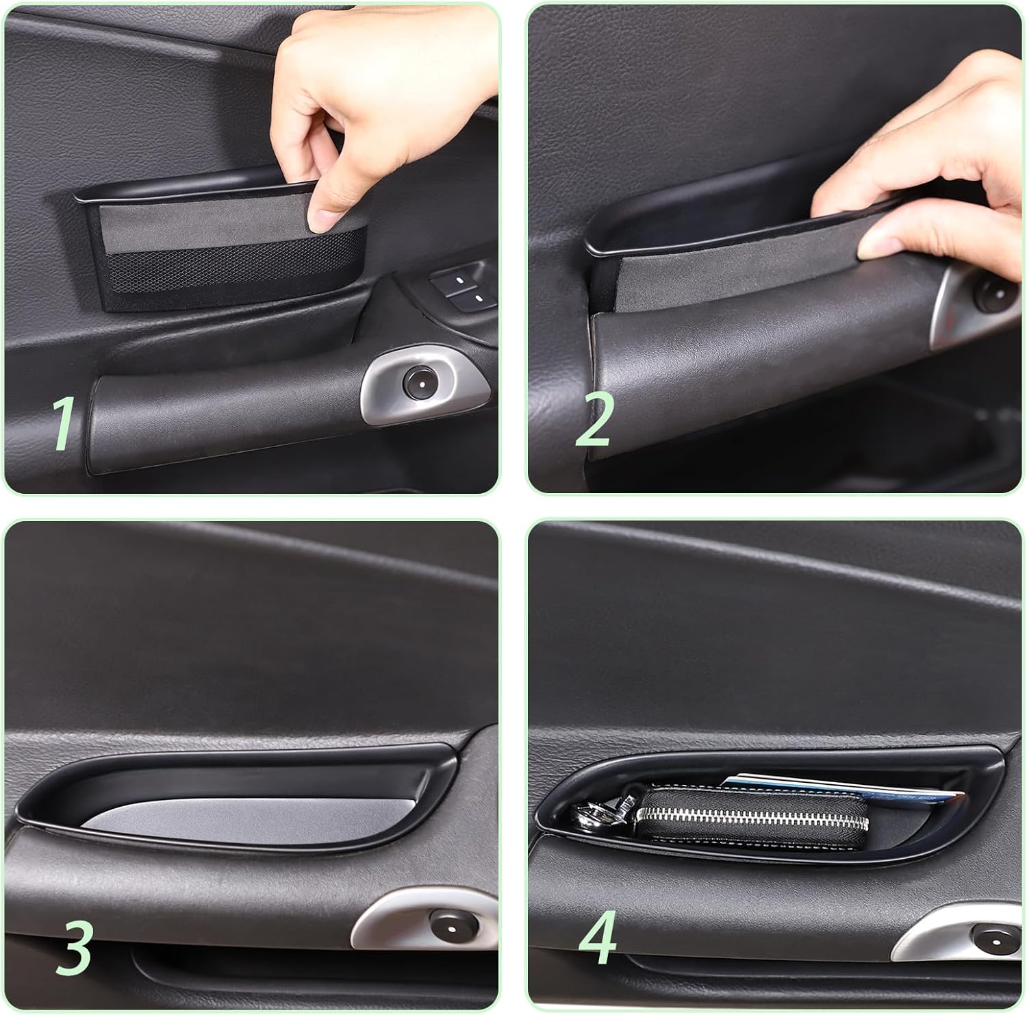 PIUGILH Door Armrest Storage Box Tray Fit for Corvette C6 2005-2013 Inner Accessories, ABS Interior Car Door Side Armrest Storage Box Tray Trim