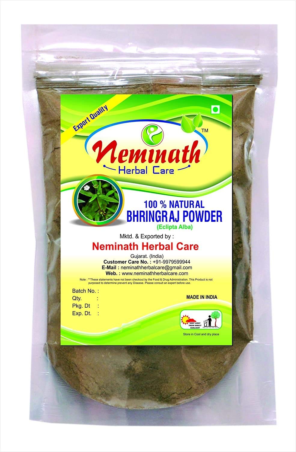 Sponsored Ad – 100% Natural Bhringraj Powder for Hair (227g / 0.5 LB/ 08 oz) - Hair Growth Rejuvenator from Indian Ayurveda