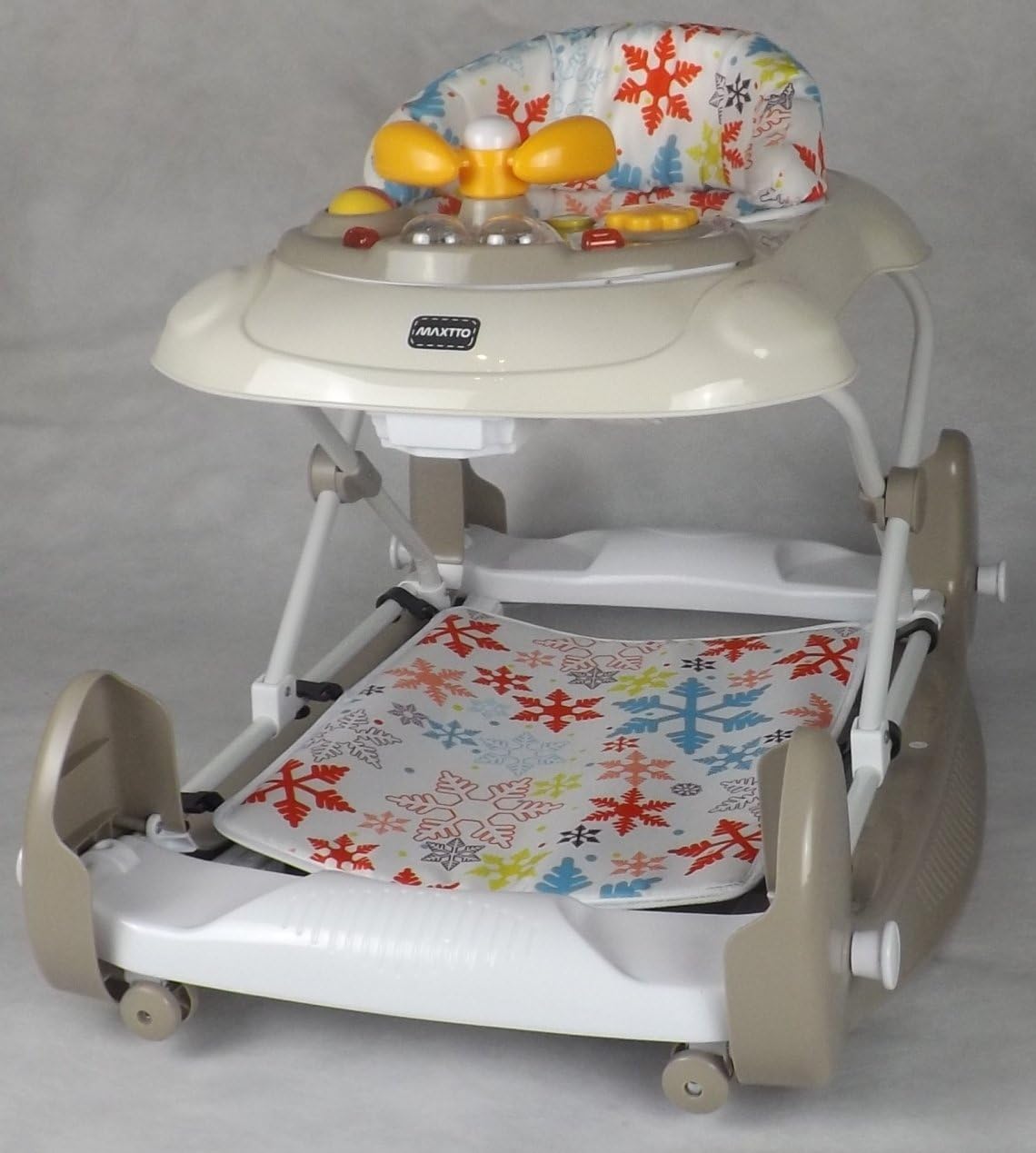 NEW SNOW FLAKE WALKER / ROCKER ACTIVITY TOY / MUSICAL TRAY /BEIGE / FAST DELIVERY
