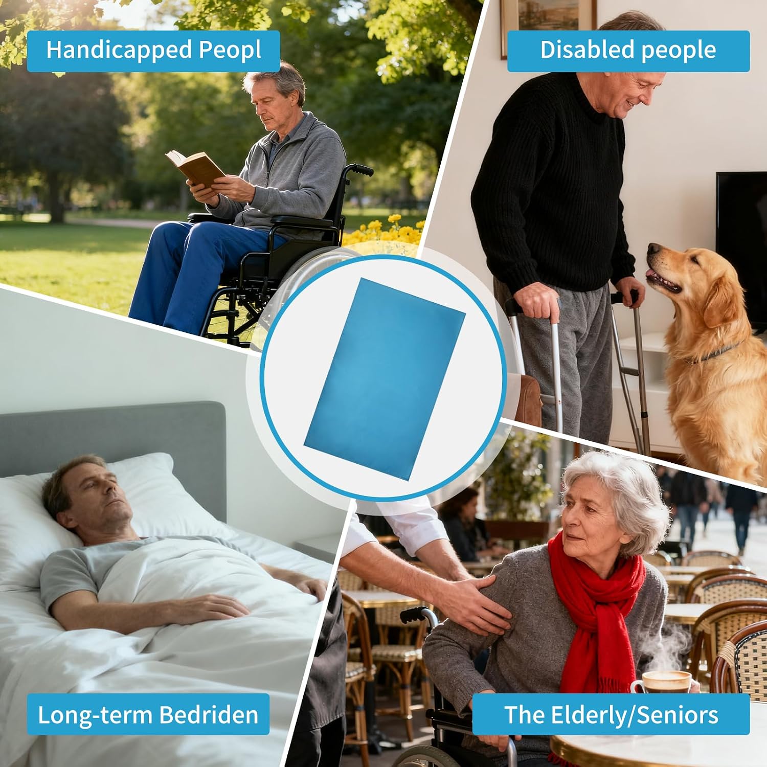 Slide Sheet for Patient Transfer, Cylindrical Sliding Sheet for Repositioning Bedridden Elderly Bedsore Prevention & Turning Aid, for Wheelchair, Bed, Stretcher, Washable, Blue, 54.3"x29.9" (L)