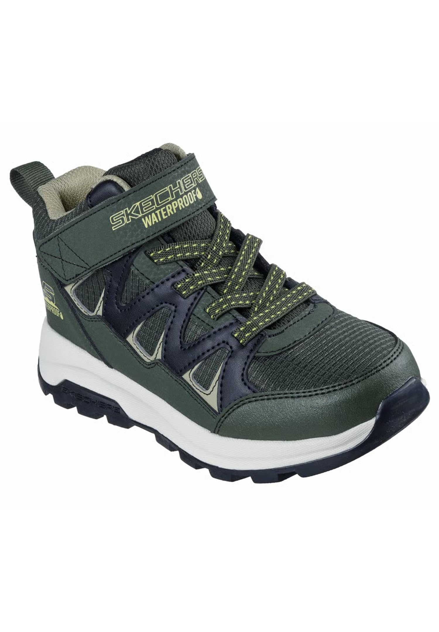Skechers Boy's Storm Blazer Drizzle Squad Sneakers, Olive & Black Synthetic/Olive Textile/Olive, 3.5 UK Child