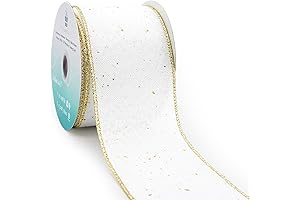 Glittering Gold and White Christmas Tree Ribbon