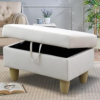 Simple Deluxe Ottoman with Storage, 28.5''Upholstered Foot Rest Stool fo...