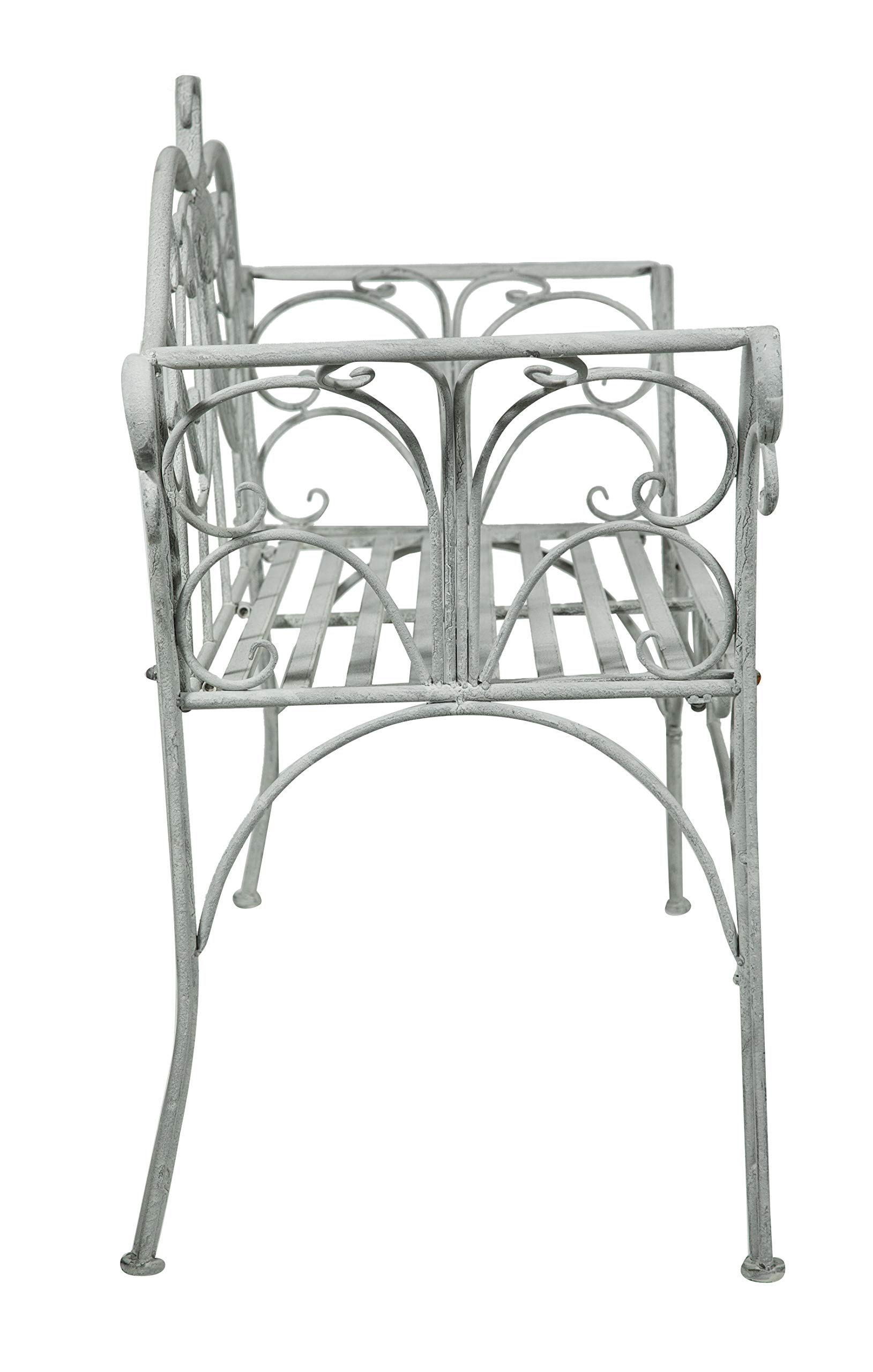 Panchina da esterno in ferro 133x49x90 cm - Panca grigia - Sedia in ferro - Divaneto in metallo - Ghisa