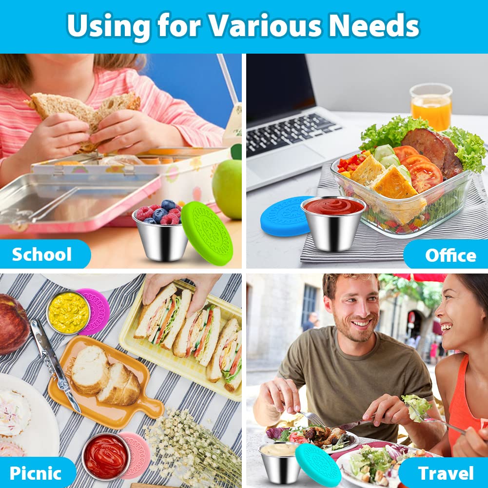 8 Stück Edelstahl-Dressingbehälter, 68 Ml Mit Silikondeckel – Auslaufsicher, Für Lunchbox, Bento & Unterwegs