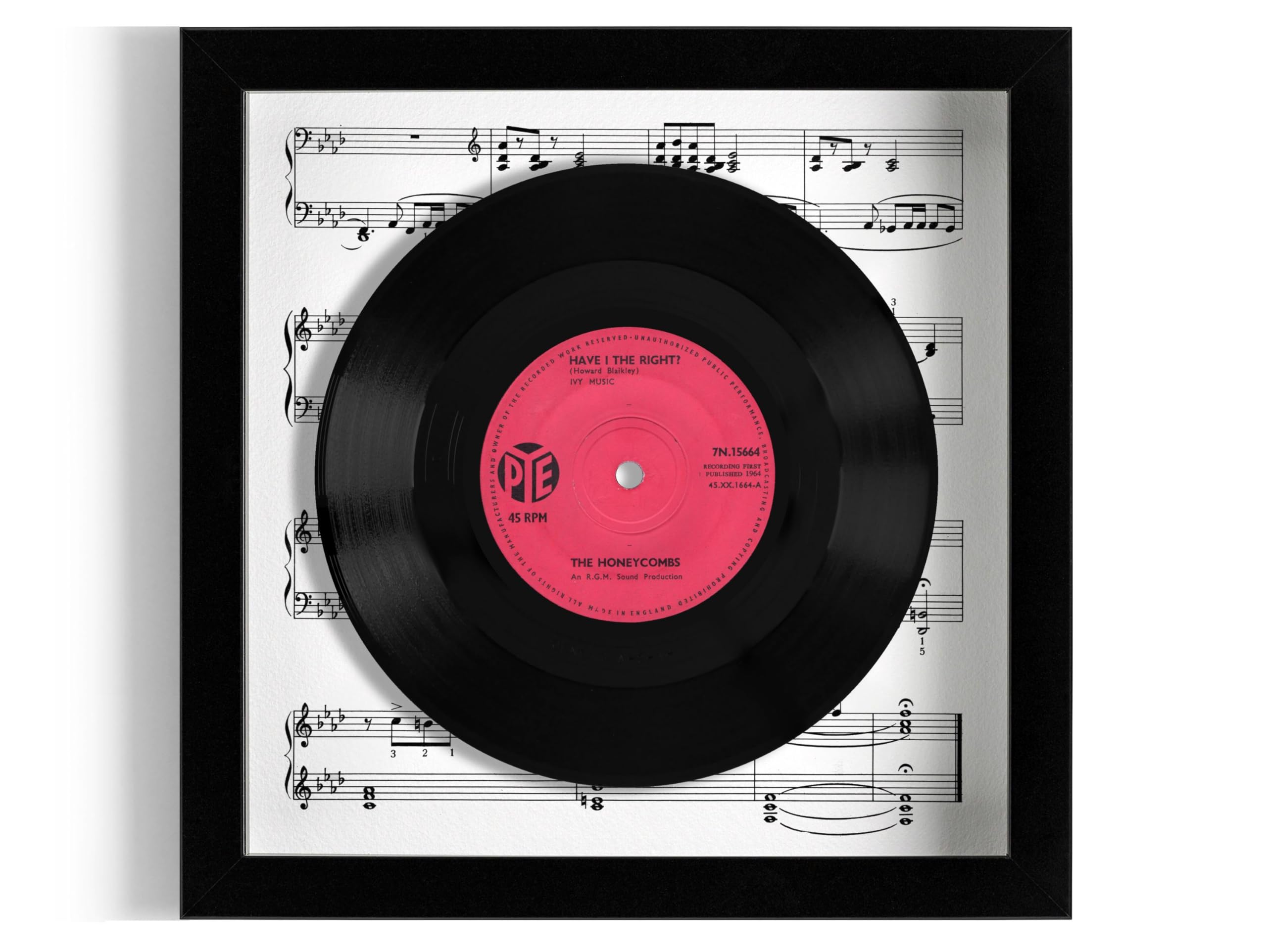 The Honeycombs "Have I The Right?" Framed 7" Vinyl Record UK NUMBER ONE 27 Aug - 9 Sep 1964