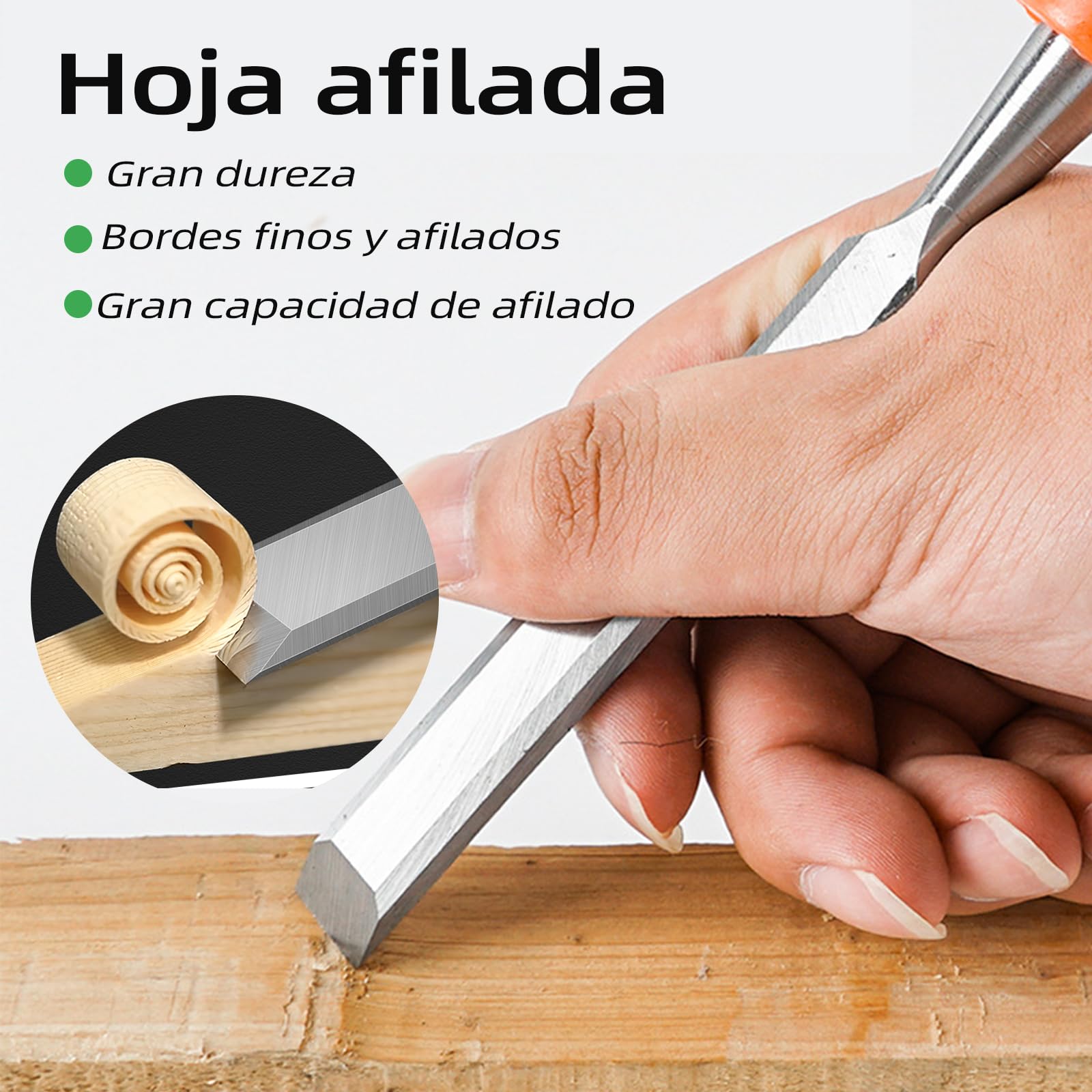 Gubias Para Tallar Madera Juego De 4 Cinceles IRWIN - Acero Templado - Incluye Tapa Para Martillo Golpear Madera