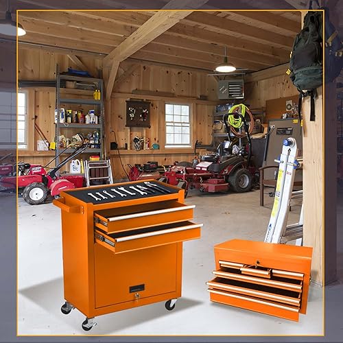 Miniatura 2 de Caja de herramientas rodantes de 8 cajones caja de herramientas de alta capacidad con ruedas caja superior portátil extraíble con cerradura