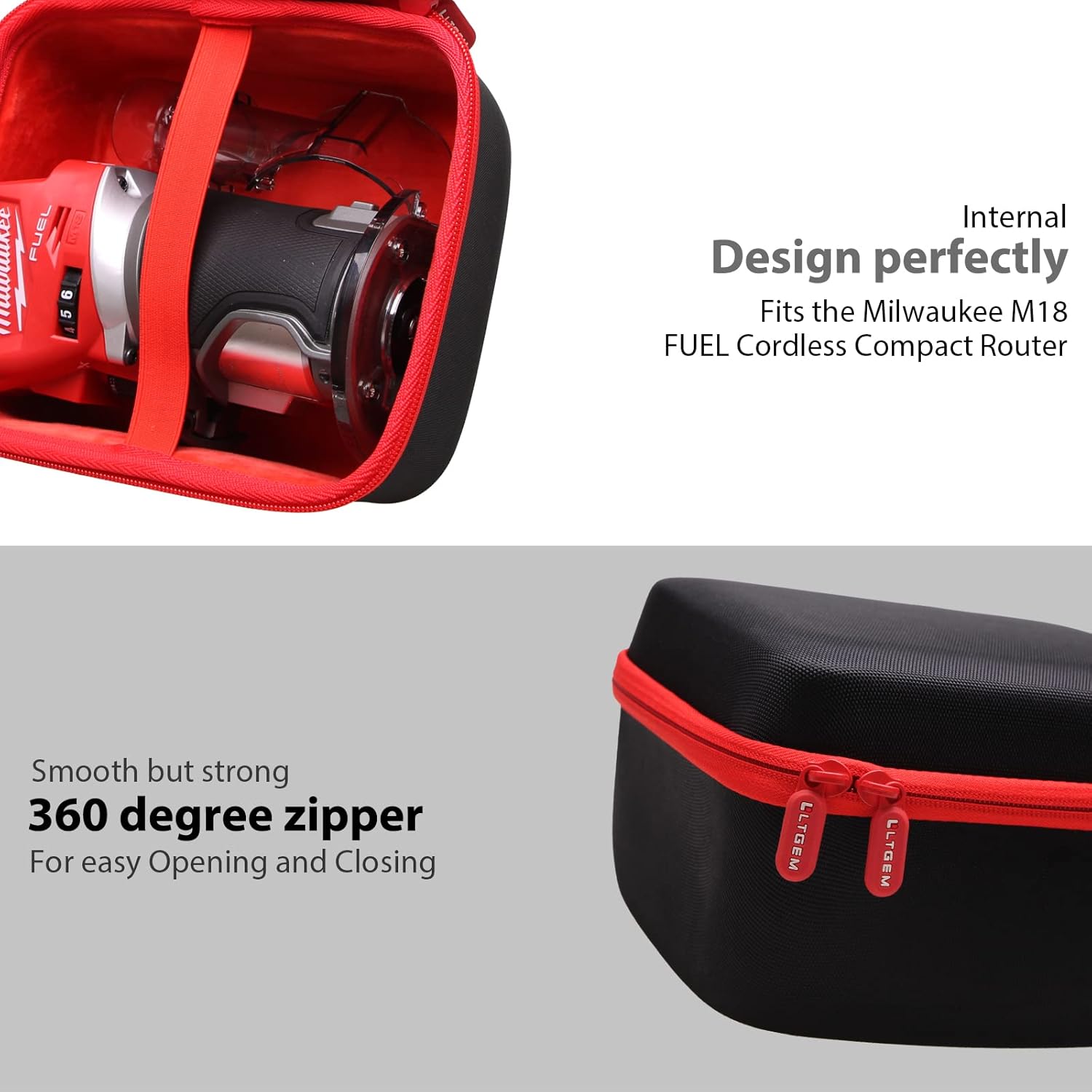 LTGEM Case Compatible with Milwaukee's 2723-20 M18 Cordless Compact Router(Case Only)