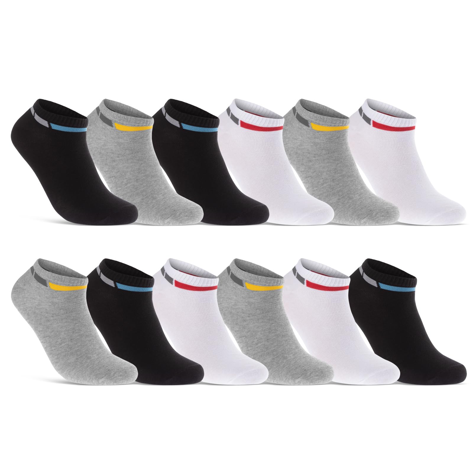8 | 12 | 20 Paar Sneaker Socken Herren Mehrfarbig Baumwolle