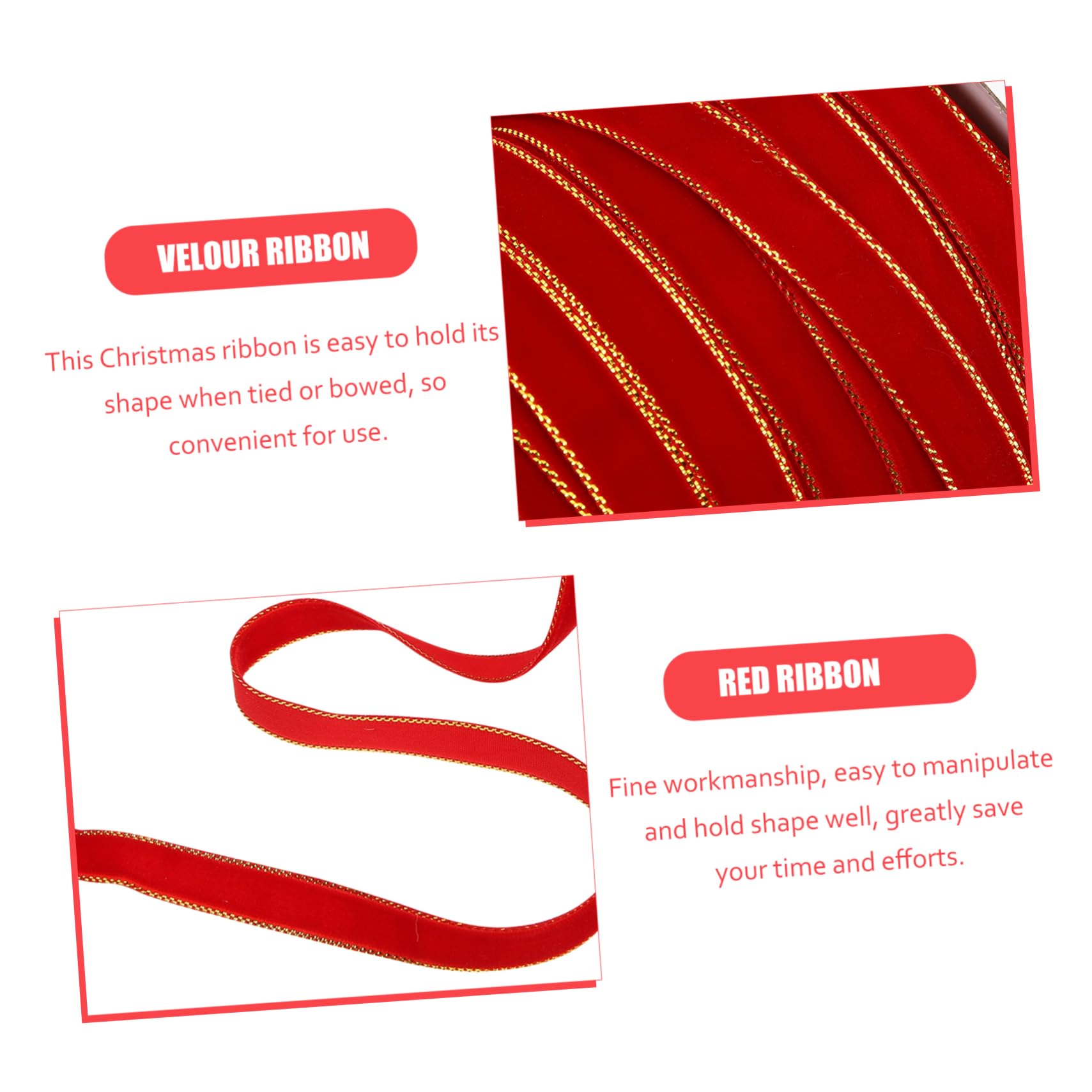 SEWACC 5rollen Velours Geschenkband Yards Für Weihnachtsdekoration Basteln Geschenkverpackung Und Schleifen Robustes Material Für Kreative Diy-projekte Und Festliche Anlässe