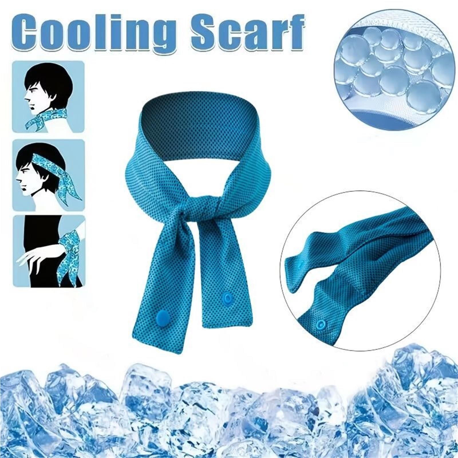 Sciarpa di ghiaccio rinfrescante da 2 pezzi: fascia for il collo che assorbe il sudore ad asciugatura rapida for esterni, leggera e traspirante(Rose red)