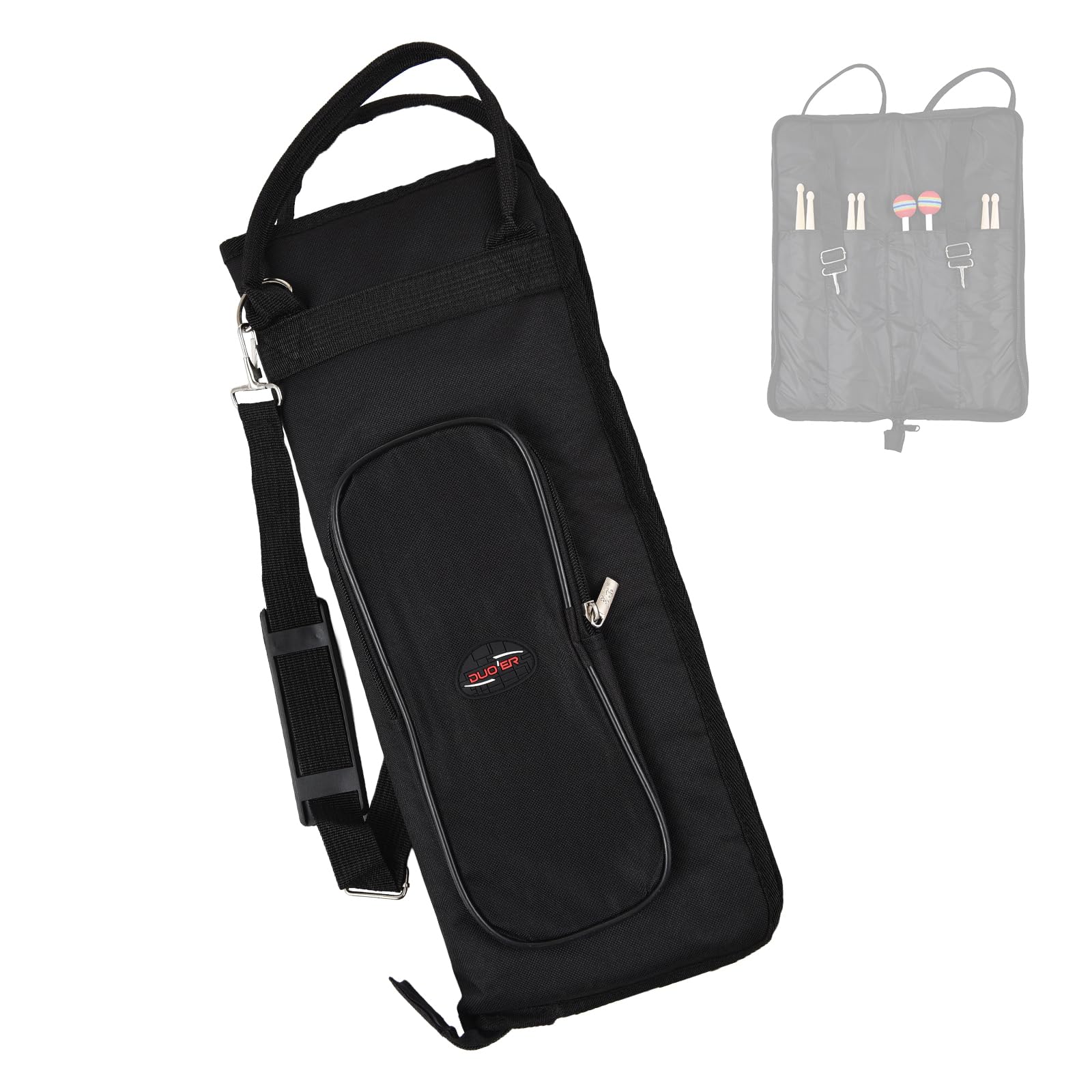 HXBER Drum Stick Bag Drumsticks Mallet Case Oxford Fabric with Crossbody Shoulder Strap Wear-resistant Portable Drum Stick Holder -proof Shockproof Large Capacity Thickening Drumstick Bag, Black