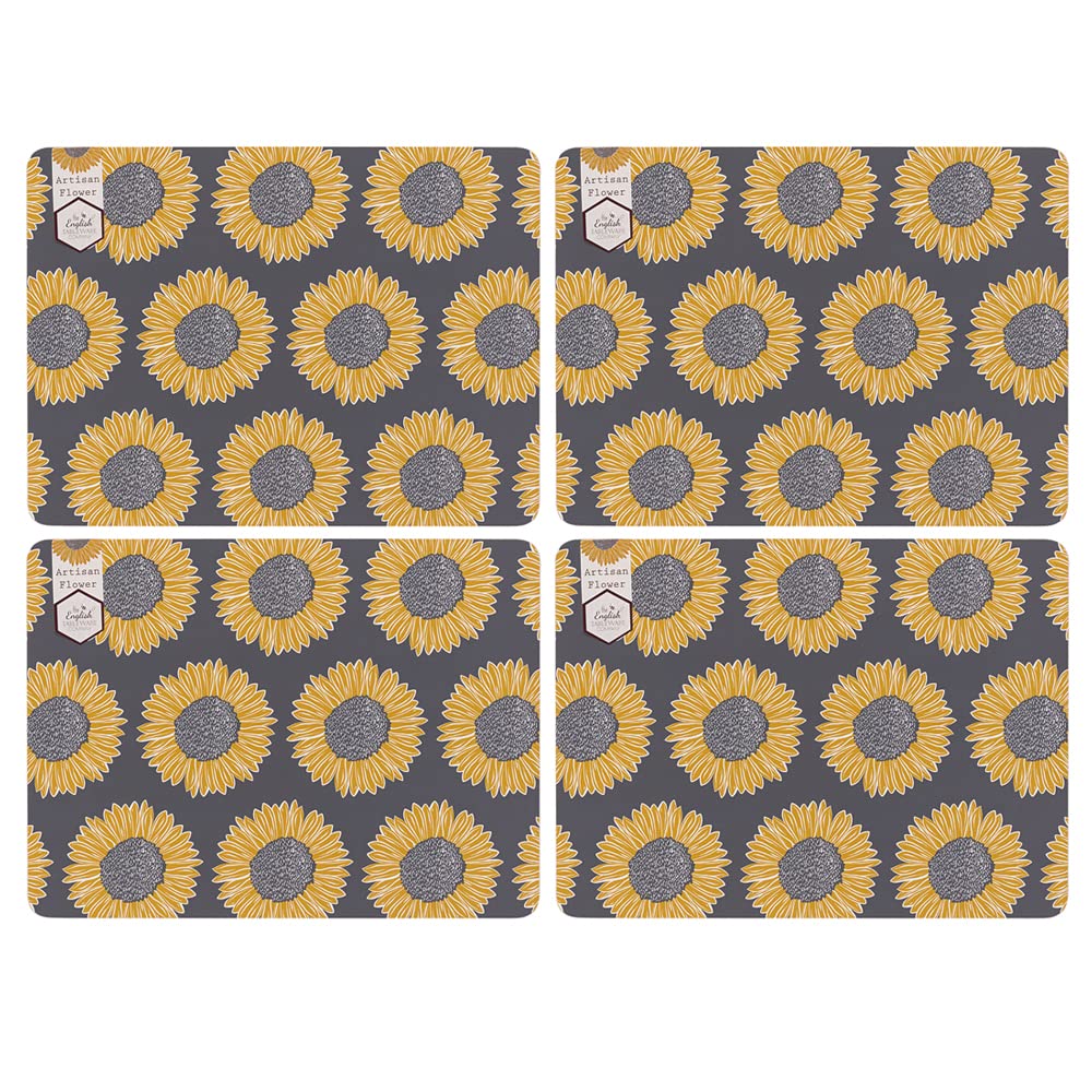The English Tableware Grey English Tableware Artisan Flower Set Of 4 Placemats