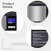 Vista 4 de Báscula de bolsillo para pesaje de precisión, báscula de joyería y alimentos - 200G/0.01G y 2.2 lbs/0.1G, pantalla LCD, modo tara, acero inoxidable