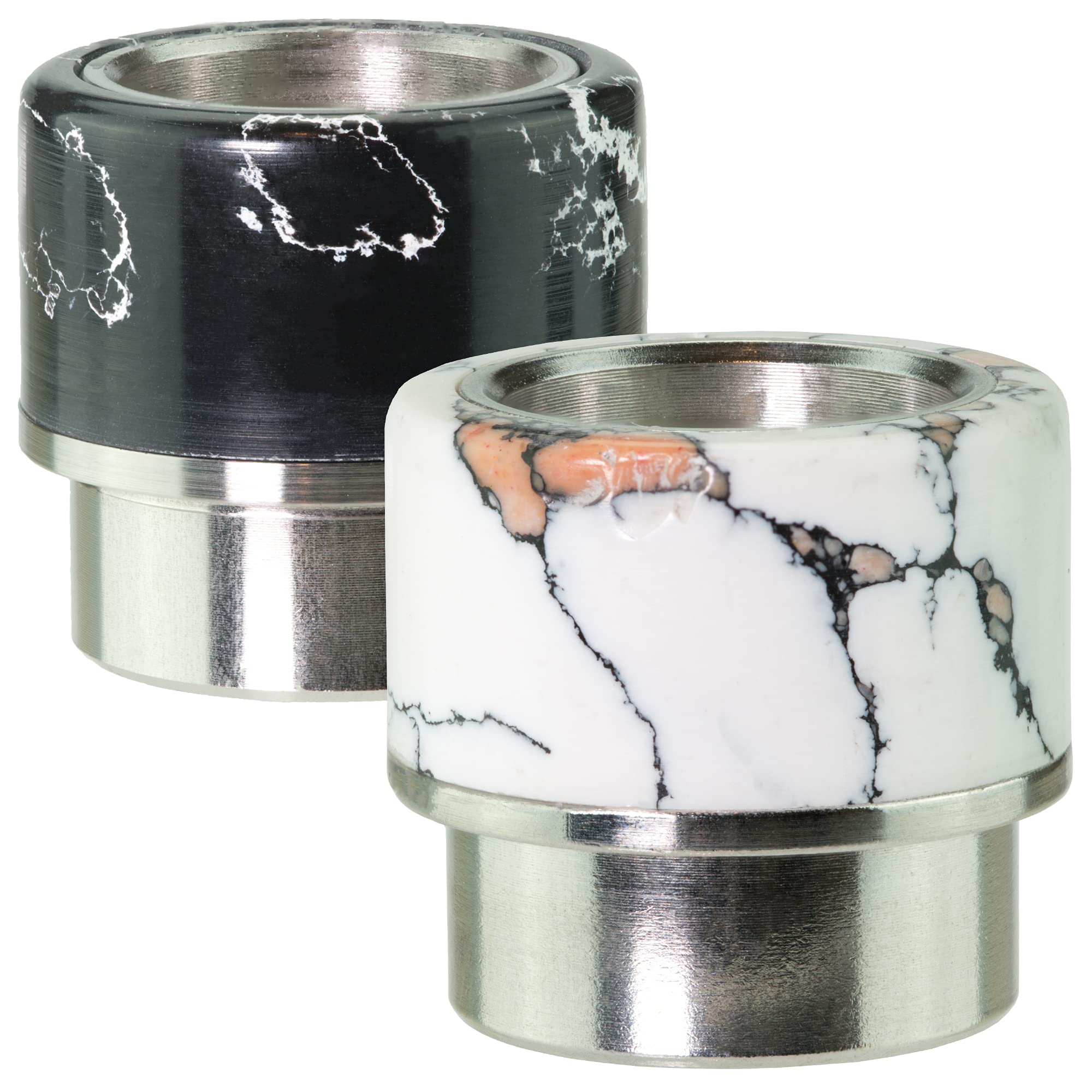 RM VAPORSTORE Drip Tip TO15 Resin with Stainless Steel Base for Goon Style Kennedy Geekvape Zeus X Sub Ohm 2 Pack (Black/White)