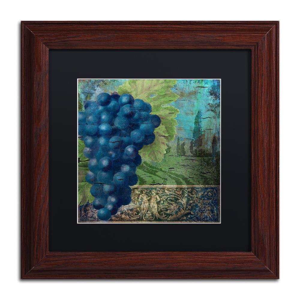 Trademark Fine Art Vino Blu Two by Color Bakery Black Matte Wood Frame 11x11-Inch