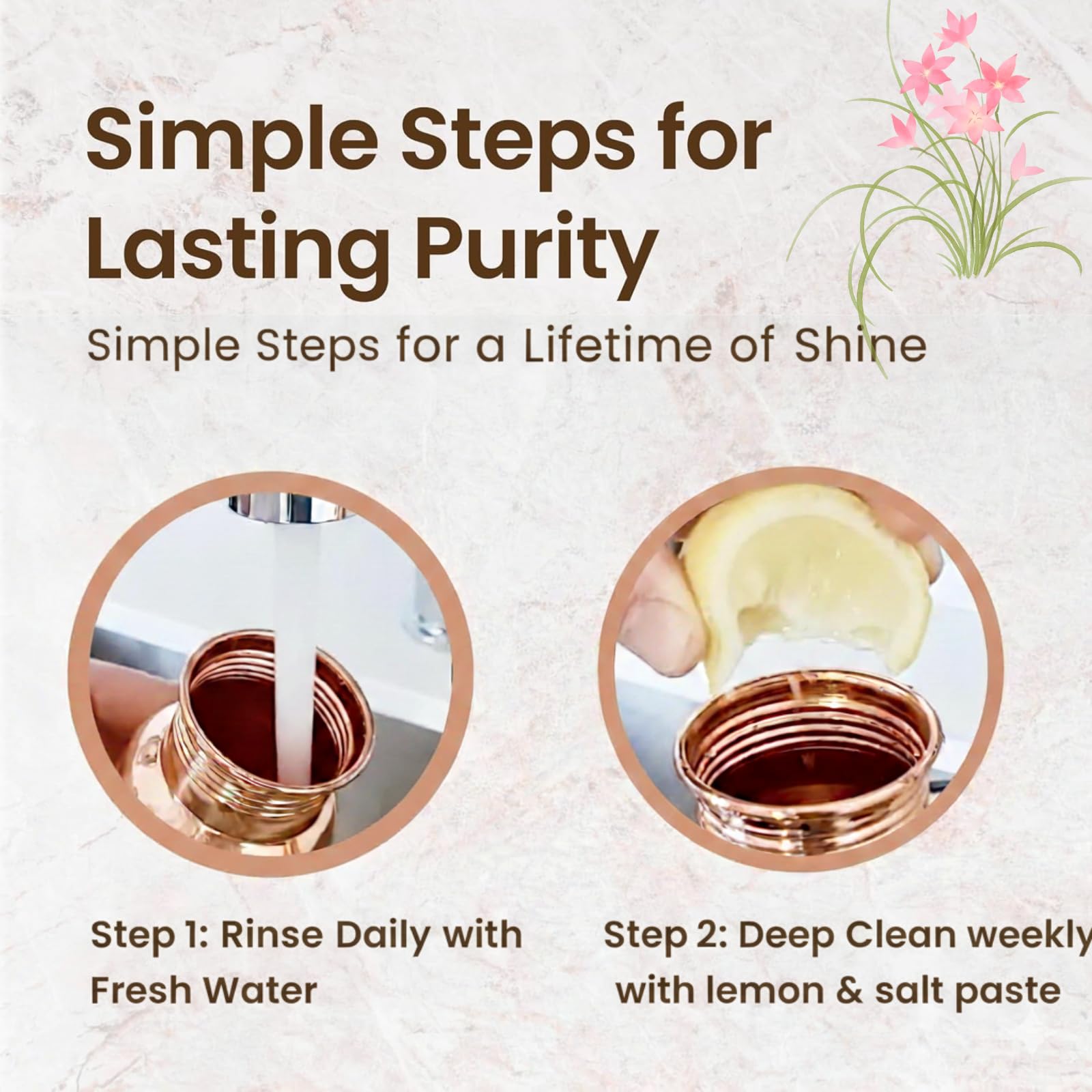 Pure Copper Water Bottle - 1L Ayurvedic Bottle -7 Pure Copper Water Bottle - 1L Ayurvedic Bottle -7