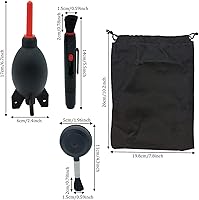 Vista 5 de Lens Cleaning Kit Contains 2 Pcs Rubber Rocket Air Blower Duster, Lens Cleaning Pen, Blower Brush Dust Cleaner and Carrying Pouch, for Lens, Camera