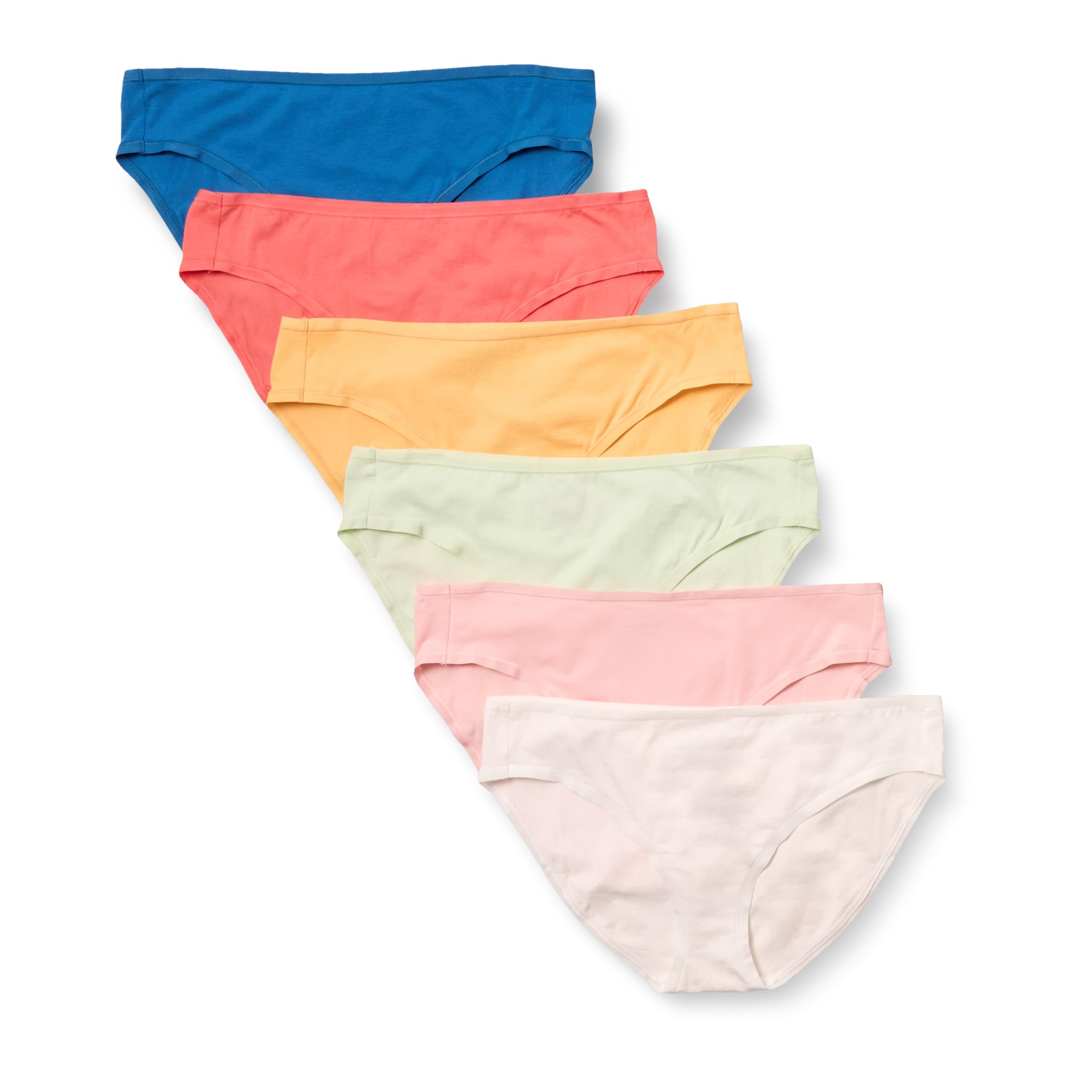 Amazon Essentials Slip Bikini in Cotone (Disponibile in Taglie Forti) Donna, Confezioni Multiple