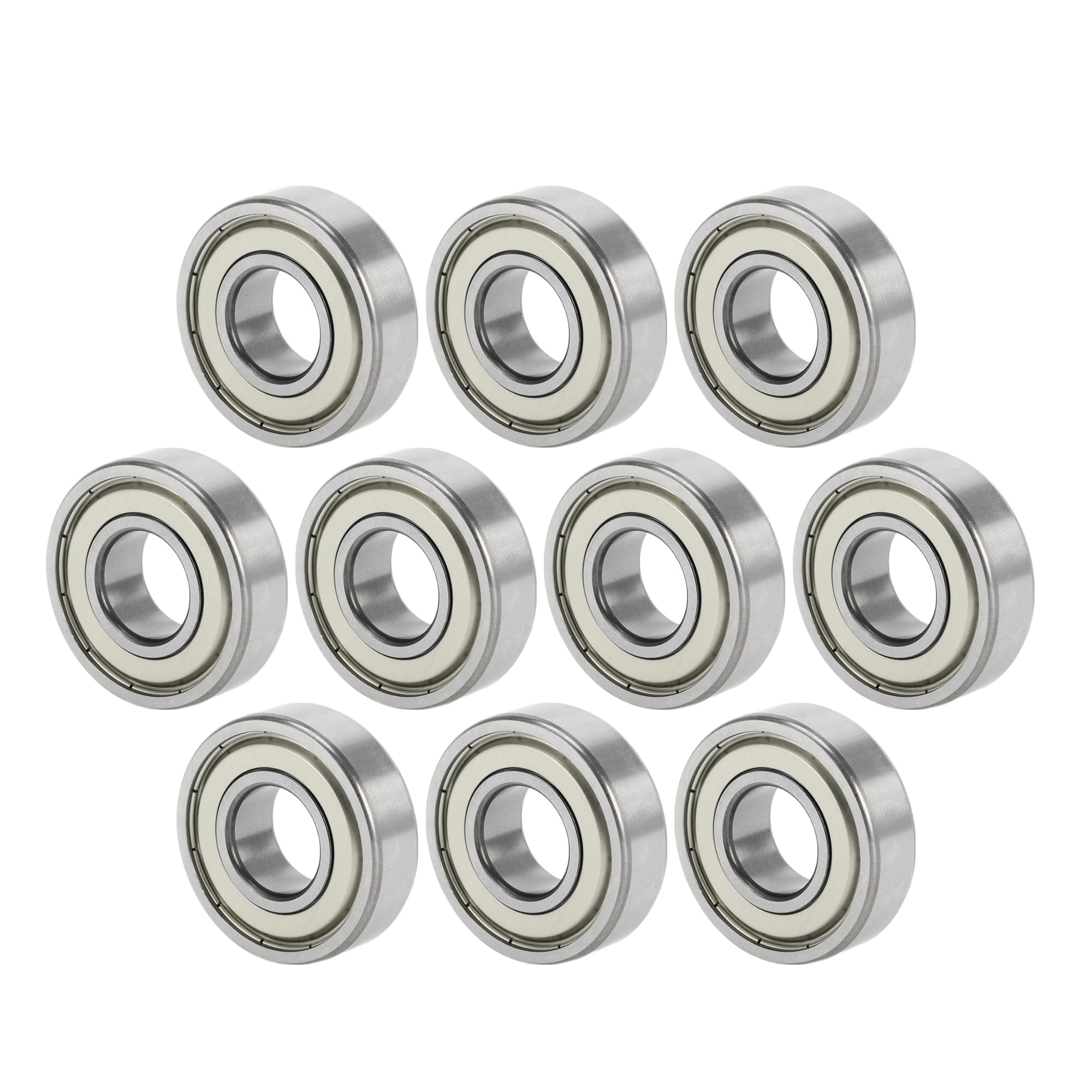 A ABSOPRO 6204ZZ Roulements à Billes à Gorge Profonde P6 20x47x14mm Roulements Lubrifiés Double Joint Métallique Tonalité Argentée Roue de Trottinette Skateboard - Lot de 10