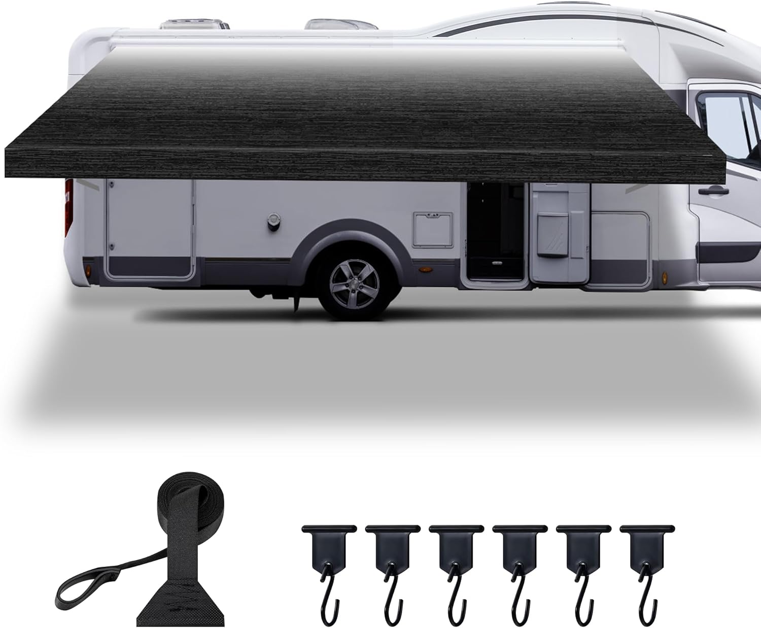 RV Awning Fabric Replacement,Heavy Duty Camper Awning Replacement,Fabric with Pull Strap,Universal Outdoor Canopy for Camper, Trailer and Motorhome,(16FT Fabric 15'2") Blue Gradient