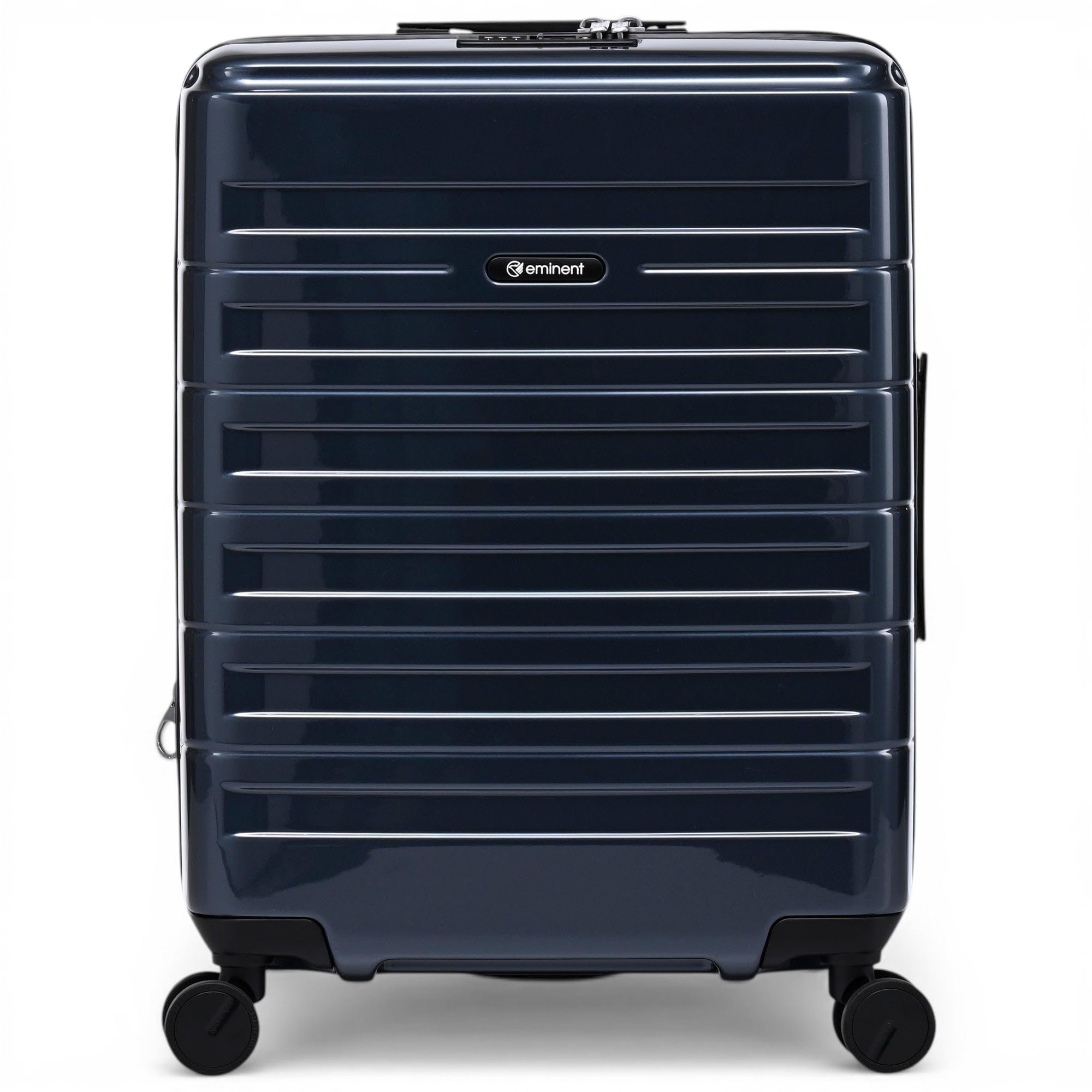 Eminent Voyager Valigia Trolley Bagaglio a Mano 55x40x20, Espandibile | Valigia cabina rigida, policarbonato Makrolon, 2,7 kg, 39L, espandibile 55x40x20/23, lucchetto TSA, 4 ruote, Nero