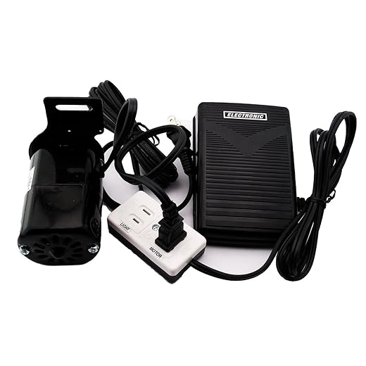 Home Sewing Machine Motor & Pedal W/ Light & Motor Block 110 Volt 90W 7000RPM