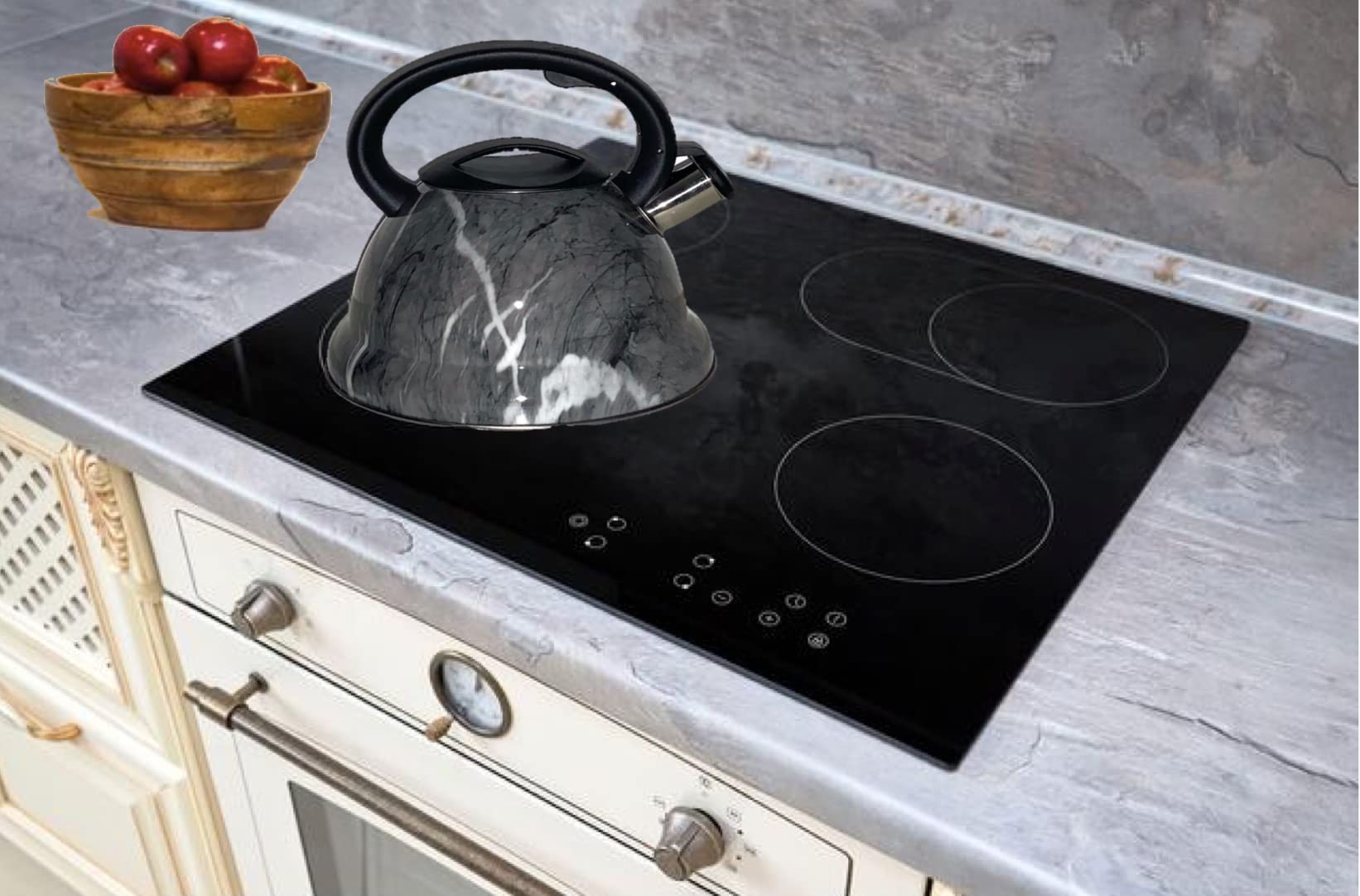 2021 Latest Whistling Kitchen Kettle 3.4 Qt. for Electric, Ceramic, Induction, Halogen ovens Modern Chic Style design Loud Whistle - 3.2L (Grey) (0085)