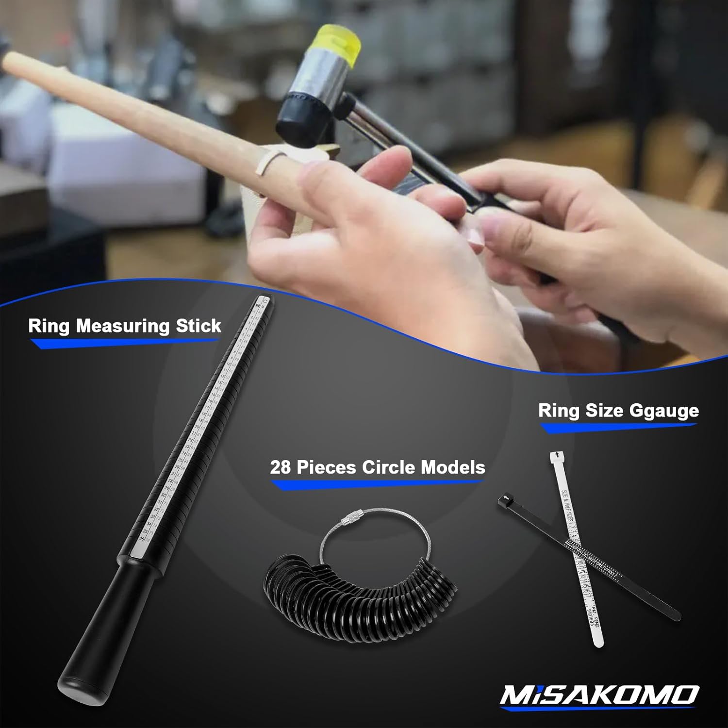 Ring Bender Ring Bending Tool Kit, Ring Making Tool with Nylon Dies Ring Bending Machine, Multi-Functional Jewelry Making Tool, Earring Bending Tool Ring Sizer Measuring Tool