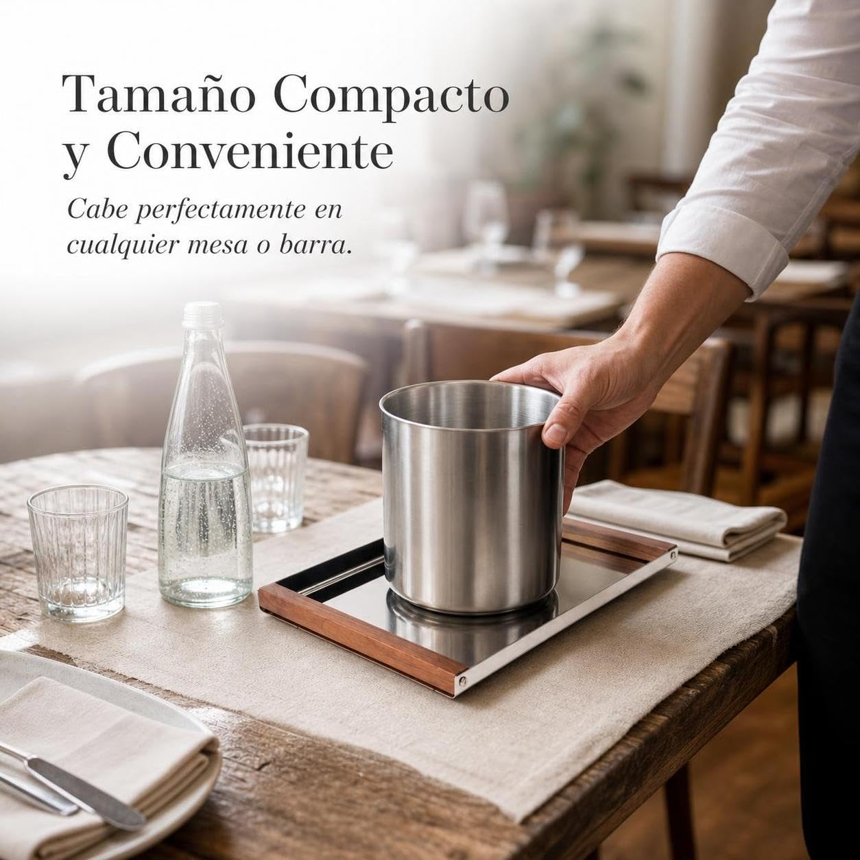 Hielera Acero para Bar, Recipiente Acero Inoxidable para Mesa, para Terraza