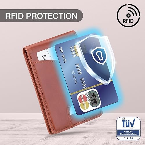 Miniatura 4 de KONACK Minimalist Wallet For Men with RFID Blocking Front Pocket Bifold Leather Mens Wallet with Gift Box